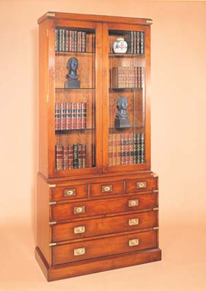 REH Kennedy Military Glass Bookcase With Drawers 4499 